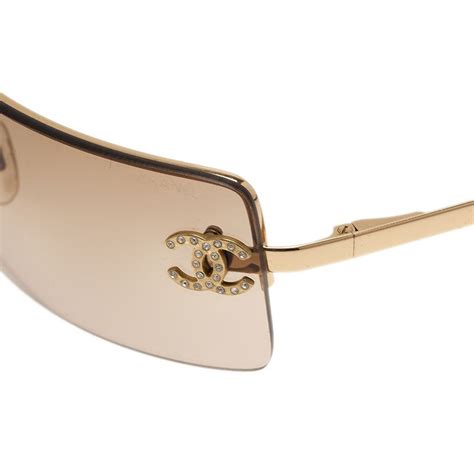 chanel gold rimless sunglasses|Chanel rimless sunglasses women.